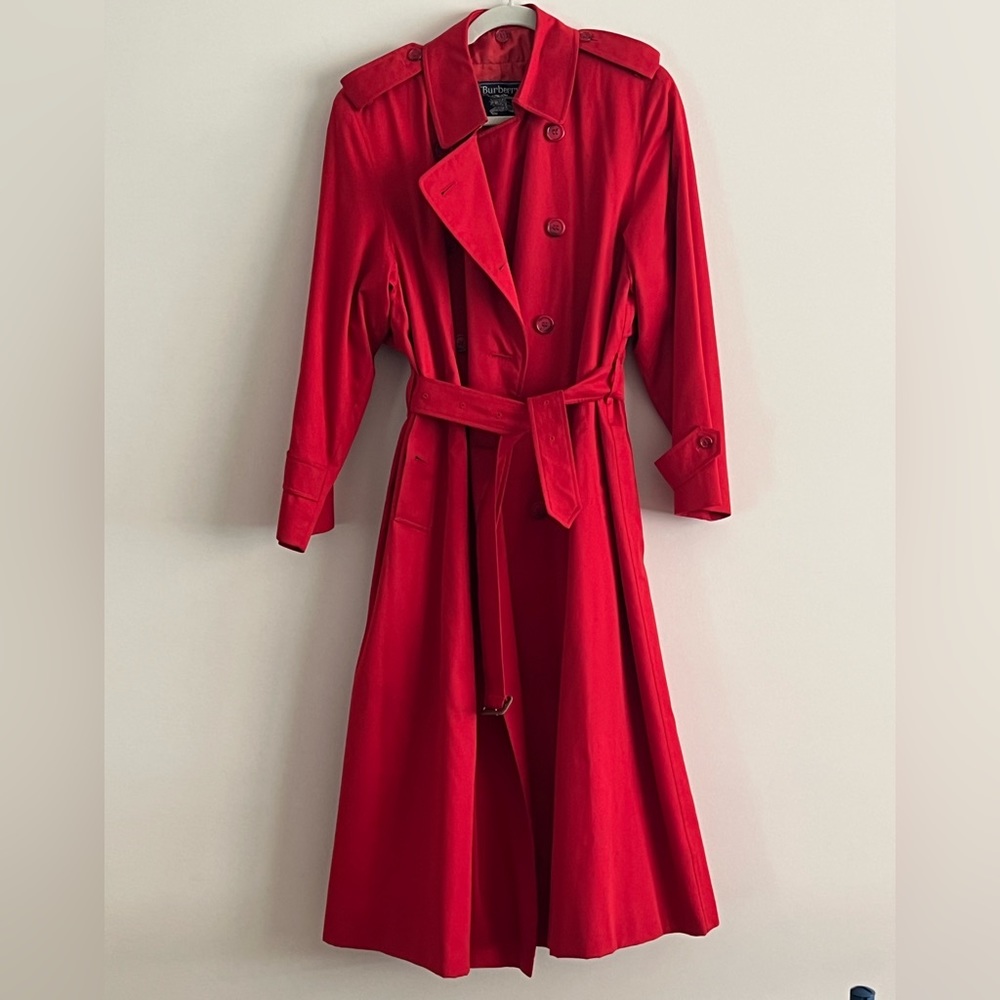 Burberry Vibrant Red Trench Coat